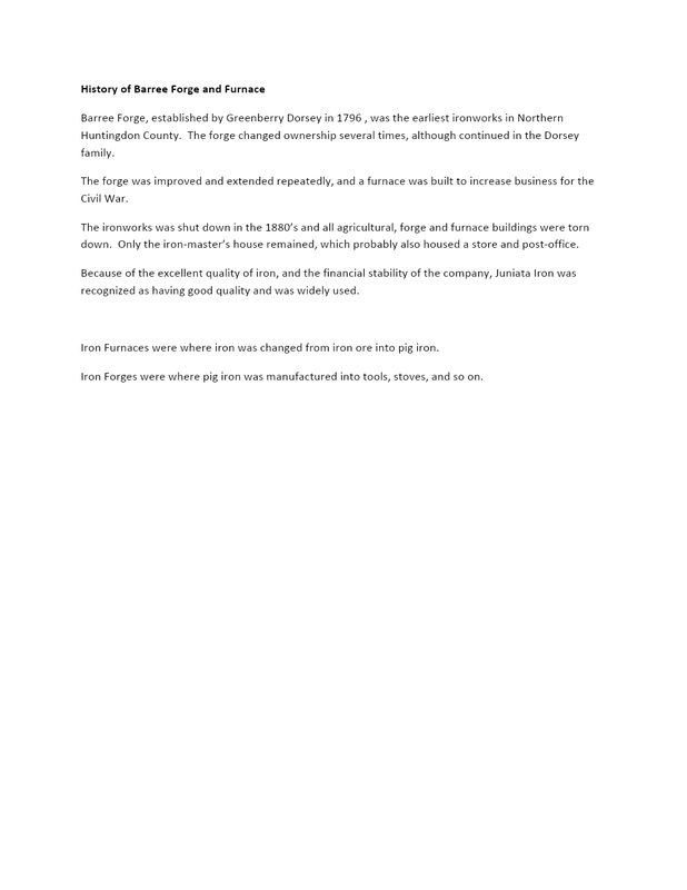 History of Barree Forge and Furnace