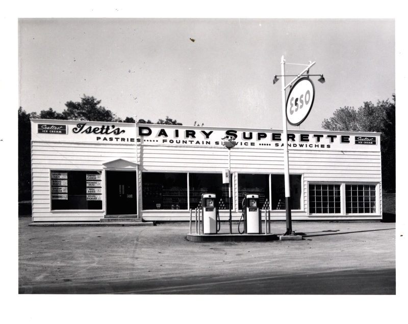 Isett's Dairy Superette, at the intersection of Cold Springs and Warm Springs roads, where the Isett's still live, though this building is gone. — Isett's Superette Cold Springs Road
